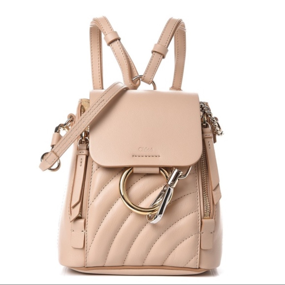 RARE Chloe’ calfskin faye mini backpack